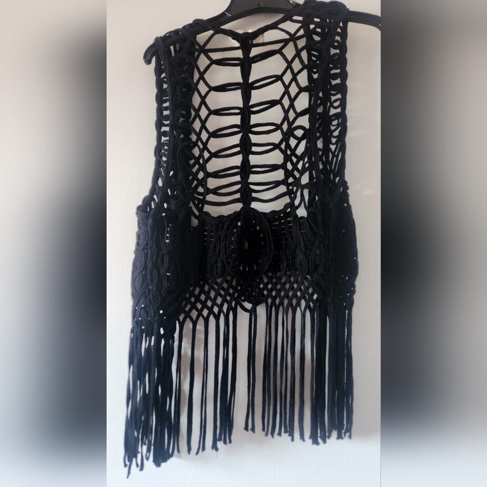 Free People Midnight Black Strappy Vest